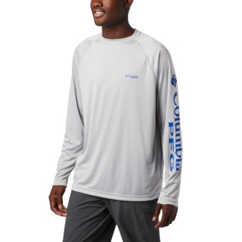 Columbia Muške Majice S Kapuljačom - PFG Terminal Tackle Long Sleeve Sive Plave | KHOY-26895